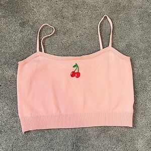 Cherry tank top/cardigan set